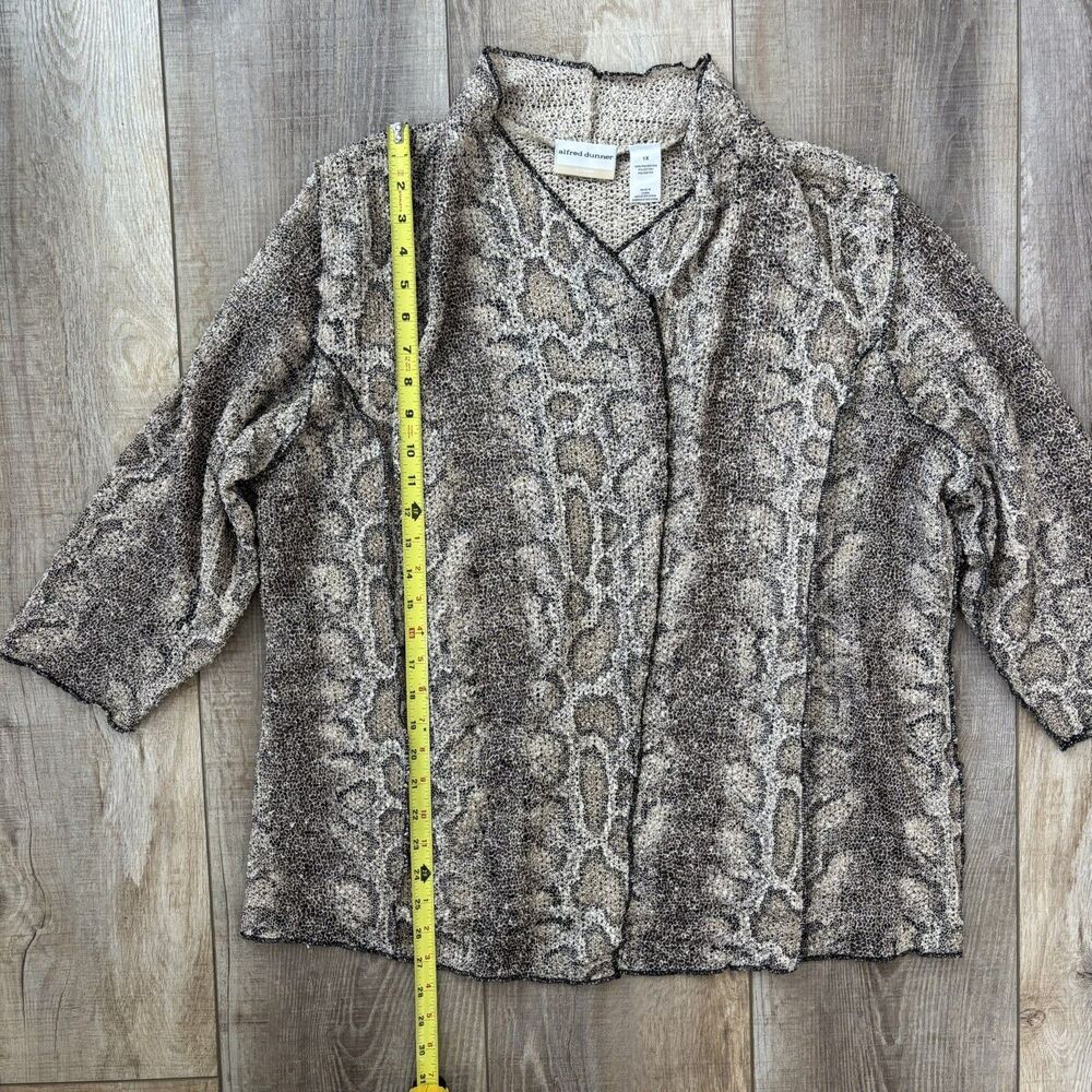 Alfred Dunner Womens Open Front Cardigan Size 1X Sparkle 3/4 Sleeves Lightweight - Picture 9 of 10